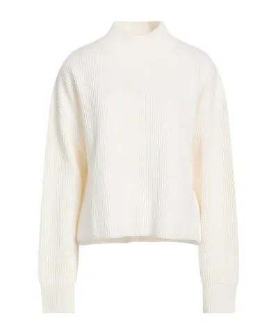Max Mara Mock-neck Ribbed Knit Sweater In White