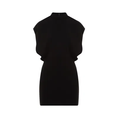 Max Mara Mockneck Sleeveless Dress In Nero