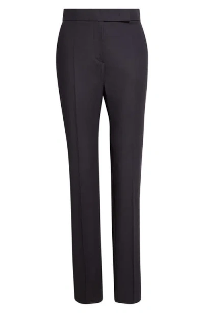 Max Mara Modino Slim Cut Stretch Cotton Trousers In Brown