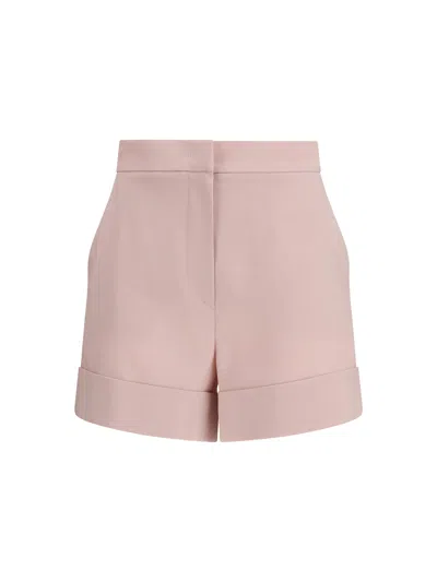 Max Mara Mohair And Silk Canvas Bermuda Shorts In Pink