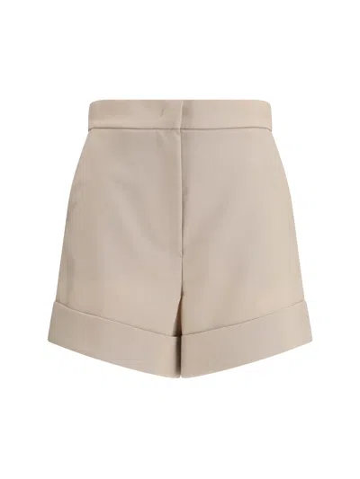 Max Mara Mohair And Silk Canvas Bermudas In Neutral