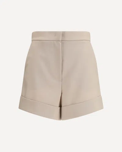 Max Mara Mohair And Silk Canvas Shorts In Neutral