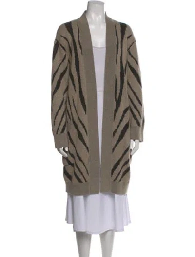 Pre-owned Max Mara Mohair Animal Print Sweater In Neutral