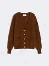 Max Mara Mohair Blend Cardigan In Brown