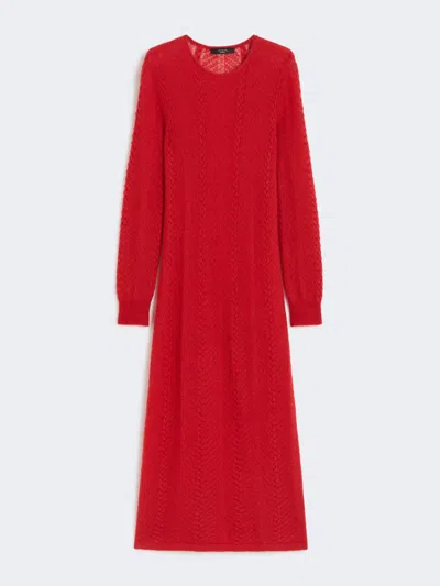 Max Mara Mohair Blend Dress In Red
