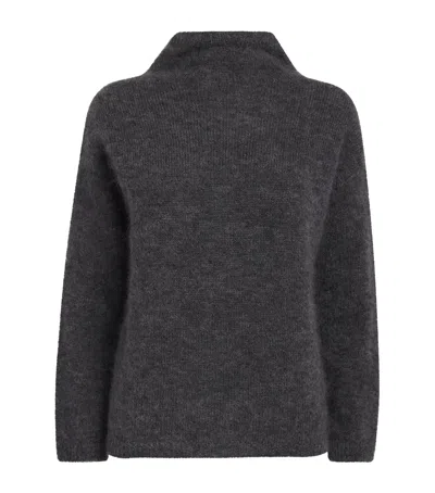 Max Mara Mohair-blend Rollneck Sweater In Gray