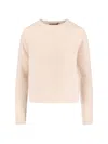 Max Mara Soft Knitwear Long Sleeve Round Neck In Pink