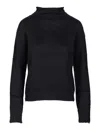 Max Mara Mohair Blend Turtleneck Sweater Knitwear Blue In Black
