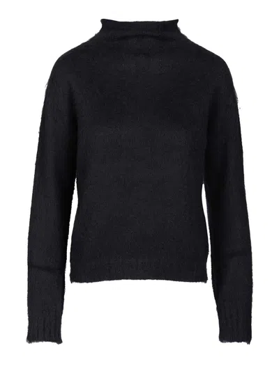 MAX MARA MOHAIR BLEND TURTLENECK SWEATER KNITWEAR BLUE