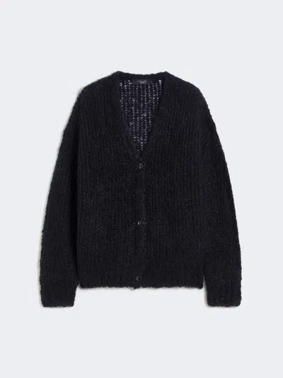 Max Mara Mohair Cardigan In Black
