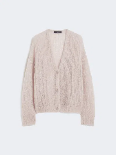 Max Mara Mohair Cardigan In Neutral