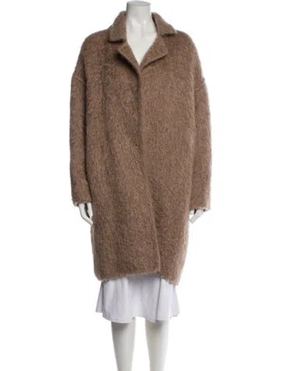 Pre-owned Max Mara Mohair Coat In Neutral