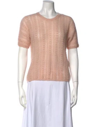 Pre-owned Max Mara Mohair Crew Neck Sweater In Pink