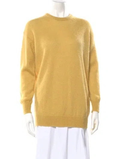 Pre-owned Max Mara Mohair Crew Neck Sweater In Yellow