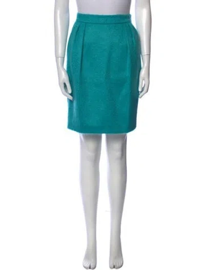Pre-owned Max Mara Mohair Knee-length Skirt W/ Tags In Blue