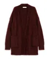 Max Mara Mohair Knit Cardigan In Burgundy