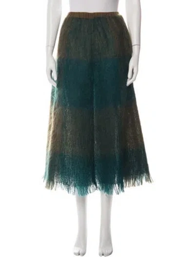 Pre-owned Max Mara Mohair Midi Length Skirt In Green