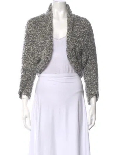 Pre-owned Max Mara Mohair Open Front Sweater In Gray