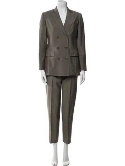 Pre-owned Max Mara Mohair Pantsuit In Gray