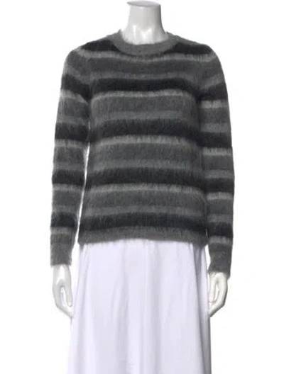 Pre-owned Max Mara Mohair Striped Sweater In Grey