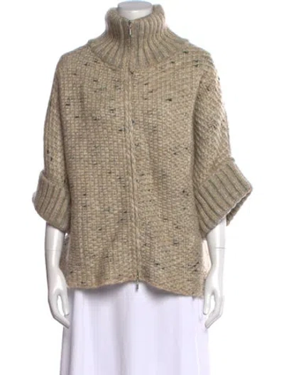 Pre-owned Max Mara Mohair Turtleneck Sweater In Neutral