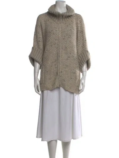 Pre-owned Max Mara Mohair Turtleneck Sweater In Neutral
