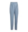 Max Mara Mohair-virgin Wool-silk Trousers In Turquoise