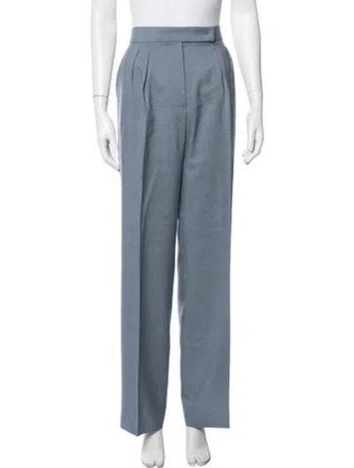 Pre-owned Max Mara Mohair Wide Leg Pants In Blue