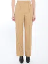 Shop Max Mara Mohair, Wool And Silk Trousers In Beige