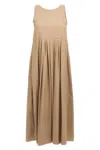 Max Mara Round Neck Sleeveless Dress In Blue