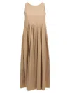 Max Mara Round Neck Sleeveless Dress In Blue