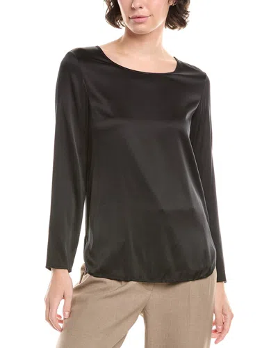 Max Mara Moldava Silk-blend Top In Black