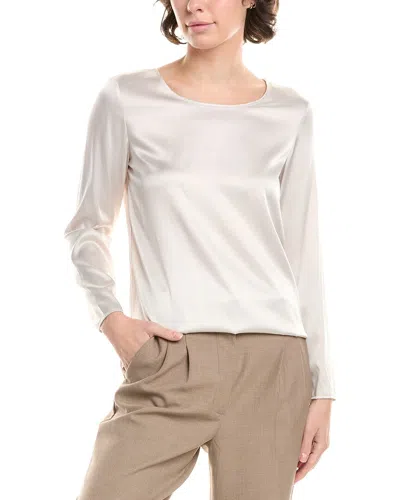 Max Mara Moldava Silk-blend Top In White