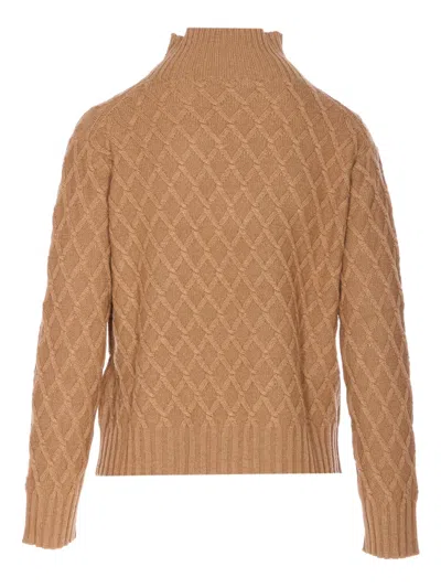 Max Mara Moli High-neck Sweater In Brown