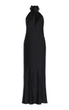 Max Mara 'moli' Silk Satin Midi Dress In Black