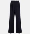 Max Mara Molo Pleated Wool And Cotton-blend Pants In Black