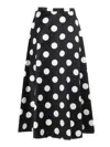 Max Mara Moneta Cotton And Silk Midi Skirt In Black
