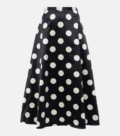 Max Mara Moneta Cotton And Silk Midi Skirt In Multi