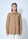 Max Mara Cotton Jacket With Buttoned Cuffs And Collar In Beige
