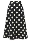 Max Mara Moneta Cotton And Silk Midi Skirt In White/black