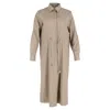 Max Mara Monia Midi Dress In Brown Virgin Wool In Brown
