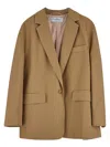 Max Mara Camel Stretch Cotton Monica Blazer In Brown