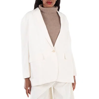 Max Mara Monica Cotton Canvas Oversize Blazer In White