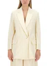 Max Mara Oversized Jacket Notched Lapels In Neutral