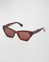 Max Mara Monogram Acetate Cat-eye Sunglasses In Shiny Classic