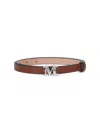 Max Mara Logo Plaque Buckled Belt In Brown