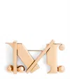 Max Mara Monogram Brooch In Yellow