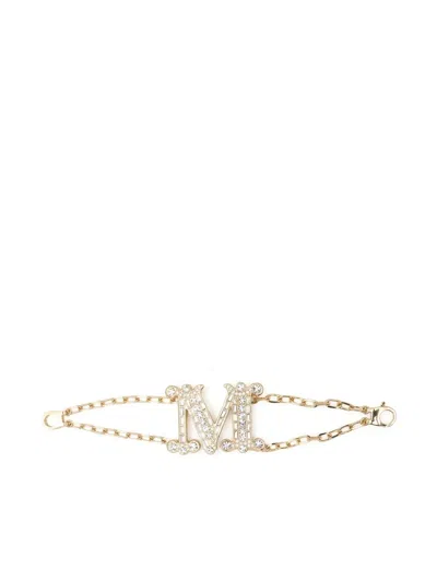Max Mara Monogram-charm Chain Bracelet In Gold