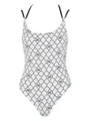 Max Mara Monogram Cora Swimsuit In White