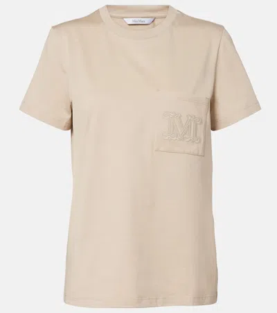 Max Mara Monogram Cotton Jersey T-shirt In Brown
